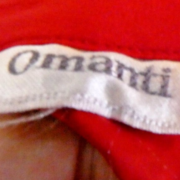 Red Long Skirt 100% SILK Vintage Made in Hong Kong Pockets Omanti Womens Size 6 - Picture 9 of 9